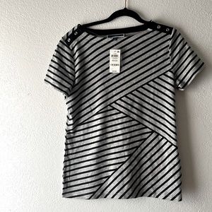 Karen Scott blouse color smoke black size Medium